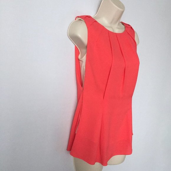 VERO MODA ASOS Orange Beige Layered Chiffon Sleeveless Top - Picture 7 of 7